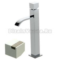 Смеситель Bandini Ice Cube 2 750320PN04LR для раковины, никель/ручка белый дуб