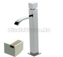 Смеситель Bandini Ice Cube 2 750320SN04LT для раковины, матовый никель/ручка тик