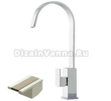 Смеситель Bandini Ice Cube 2 750220SN03LR для раковины, никель/ручка белый дуб