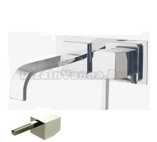 Смеситель Bandini Ice Cube 2 751120SN05LR для раковины, матовый никель/ручка белый дуб