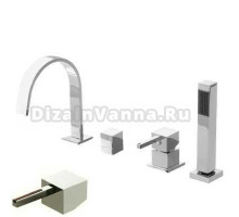 Смеситель Bandini Ice Cube 2 7663400005LT для ванны/душа, хром/ручка тик