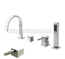 Смеситель Bandini Ice Cube 2 766340PN05LW для ванны/душа, никель/ручка венге