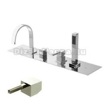 Смеситель Bandini Ice Cube 2 7661400005LR для ванны/душа, хром/ручка белый дуб