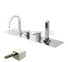 Смеситель Bandini Ice Cube 2 766140PN05LW для ванны/душа, никель/ручка венге