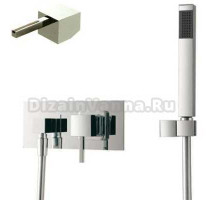 Смеситель Bandini Ice Cube 2 754520SN00LR для душа, матовый никель/ручка белый дуб