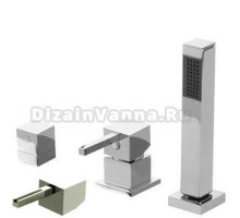 Смеситель Bandini Ice Cube 2 766540SN00LW для душа, матовый никель/ручка венге