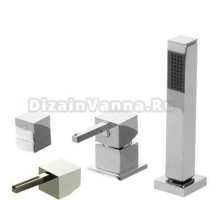 Смеситель Bandini Ice Cube 2 766540SN00LT для душа, матовый никель/ручка тик