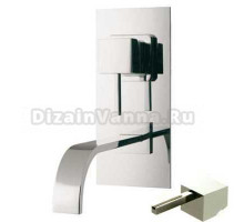 Смеситель Bandini Ice Cube 2 751220SN05LR для раковины, матовый никель/ручка белый дуб