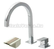 Смеситель Bandini Ice Cube 7507200002LR для раковины, хром/ручка белый дуб
