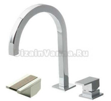 Смеситель Bandini Ice Cube 750720PN02LT для раковины, никель/ручка тик