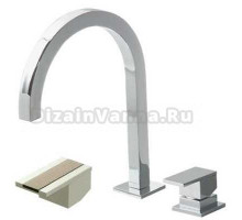 Смеситель Bandini Ice Cube 750720SN02LR для раковины, матовый никель/ручка белый дуб
