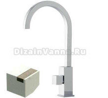Смеситель Bandini Ice Cube 750220SN01LT для раковины, никель/ручка тик