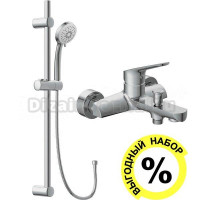Смеситель Cersanit Flavis 63035 для ванны с душем + душевой гарнитур