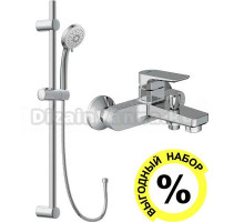 Смеситель Cersanit Nature 63064 для ванны с душем + душевой гарнитур