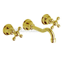 Смеситель Cisal Arcana для раковины на 3 отверстия из стены,излив 210 мм, цвет золото