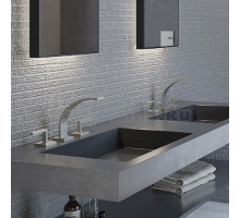 Смеситель Cisal Wave для раковины на 3 отверстия с донным клапаном, излив 154 мм, цвет никель матовый