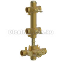 Встраиваемая часть термостатического смесителя Cisal 3/4" с двумя запорными вентилями, ZA01V20004