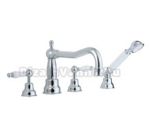 Смеситель Cisal Arcana Toscana на борт ванны на 4 отверстия,излив 250 мм, цвет хром
