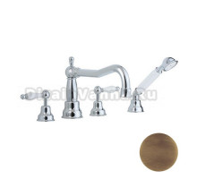 Смеситель Cisal Arcana Toscana на борт ванны на 4 отверстия,излив 250 мм, цвет бронза