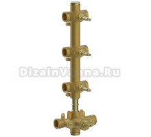 Встраиваемая часть термостатического смесителя Cisal 3/4" с тремя запорными вентилями, ZA01V30004