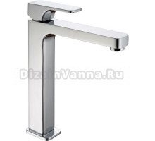 Смеситель Cisal Cubic однорычажный для раковины на 1 отверстие,высокий h200 мм,без донного клапана, цвет хром