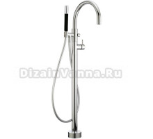 Смеситель Cisal Slim напольный однорычажный для ванны с ручной лейкой, держателем и шлангом 150 см, хром