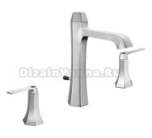 Смеситель Cisal Cherie для раковины на 3 отверстия с донным клапаном, цвет хром/черный матовый