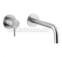 Смеситель Cisal Xion для раковины на 2 отверстия из стены,излив 250 мм, цвет нержавеющая сталь