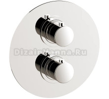 Термостатический смеситель Cisal Slim с переключателем на 2 положения, цвет никель полированный