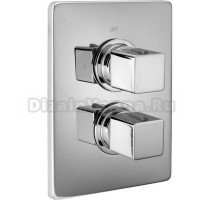 Встраиваемый термостатический смеситель Cisal Cubic с переключателем на 2 положения, цвет хром