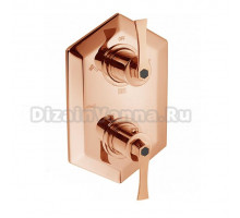 Встраиваемый термостатический смеситель Cisal Cherie с переключателем на 2 положения, цвет золото розовое