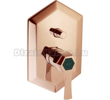 Однорычажный смеситель Cisal Cherie для ванны/душа, цвет золото розовое/черный матовый