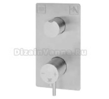 Встраиваемый термостатический смеситель Cisal Xion с переключателем на 2 положения, цвет нержавеющая сталь