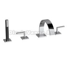 Смеситель Cisal Wave на борт ванны на 4 отверстия,излив 228 мм, цвет хром