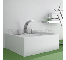 Смеситель Cisal Wave для раковины на 3 отверстия с донным клапаном, излив 154 мм, цвет хром