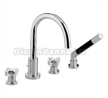 Смеситель Cisal Barcelona на борт ванны на 4 отверстия,излив 210 мм, цвет хром