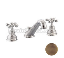 Смеситель Cisal Arcana Ceramic для раковины на 3 отверстия с донным клапаном, цвет бронза