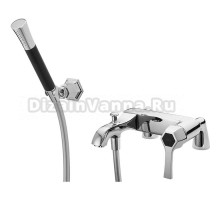 Смеситель Cisal Cherie на борт ванны однорычажный, с душевым комплектом, хром/черный