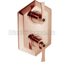 Встраиваемый термостатический смеситель Cisal Cherie CF0093007E для душа, цвет розовое золото/черный