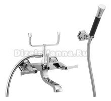Смеситель Cisal Cherie CF0001206T для ванны двухрычажный, с душевым комплектом, хром/черный
