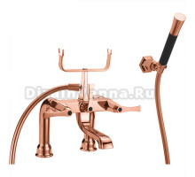 Смеситель Cisal Cherie на борт ванны двухрычажный, с душевым комплектом, золото