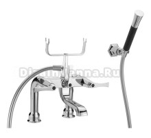 Смеситель Cisal Cherie на борт ванны двухрычажный, с душевым комплектом, хром/черный