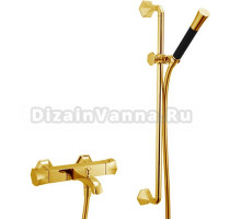 Термостатический смеситель Cisal Cherie для ванны, с душевым комплектом, золото