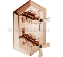 Встраиваемый термостатический смеситель Cisal Cherie для душа, переключатель на 2 выхода, цвет розовое золото/черный