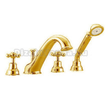 Смеситель Cisal Arcana Ceramic AC00026024 на борт ванны на 4 отверстия, цвет золото