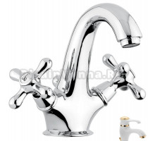 Смеситель для раковины Emmevi Deco Classic 12013BO, белый/золото
