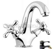 Смеситель для раковины Emmevi Deco Classic 12013NO, черный/золото