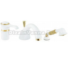 Смеситель для ванны и душа Emmevi Tiffany 60120BO, белый/золото