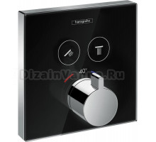 Термостат Hansgrohe ShowerSelect Glass 15738600 для душа, черный - хром
