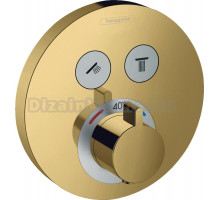 Термостат Hansgrohe ShowerSelect S 15743990 для душа, полированное золото
